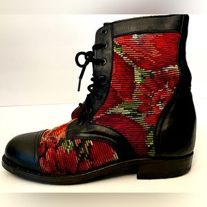 Beautifully patterned mosaic tapestry boots